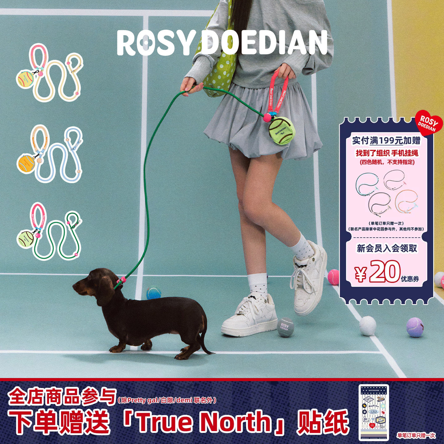 ROSYDOEDIAN遛狗外出牵引绳套装图片