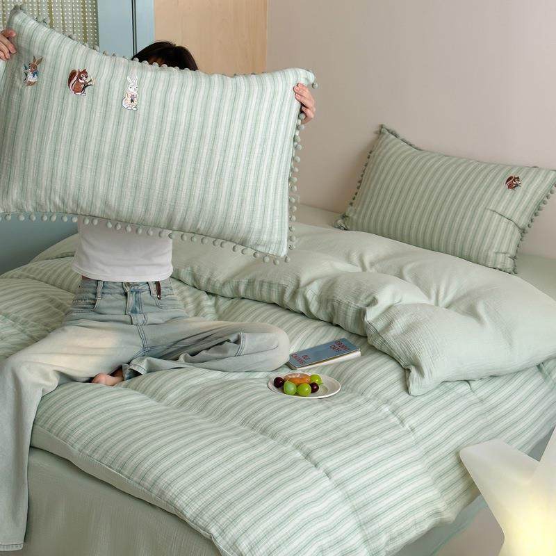 A类全棉双层皱皱纱四件套纯棉被套床单三件套床笠可裸睡床上用品4,标准件/零部件/工业耗材,车间地垫,淘宝优惠券,粉丝福利购,淘宝优惠卷