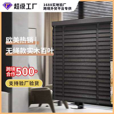 跨境无绳百叶窗帘无拉系统厨房遮光升降上下推拉卷帘办公室遮阳帘