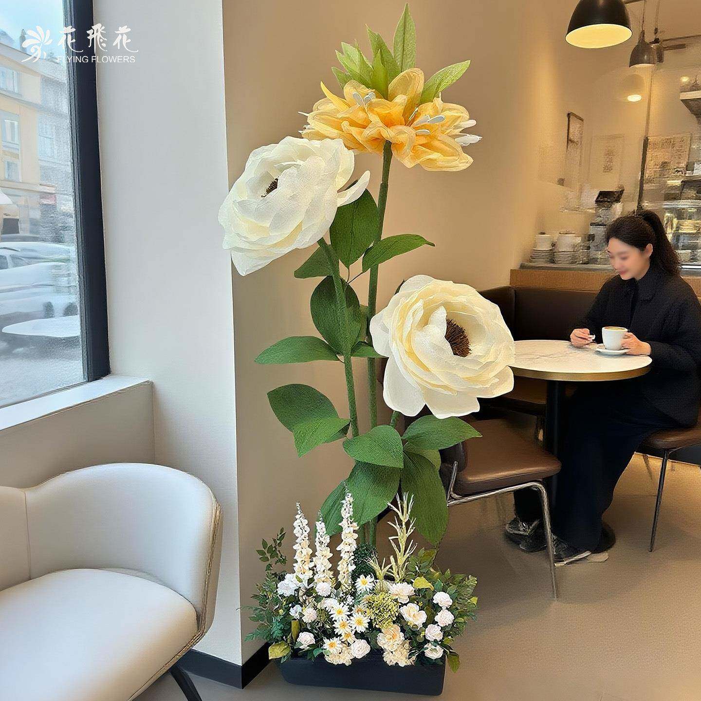 花飞花巨型纸艺花活动布置店铺装饰商场美陈室内花艺造景手工纸花