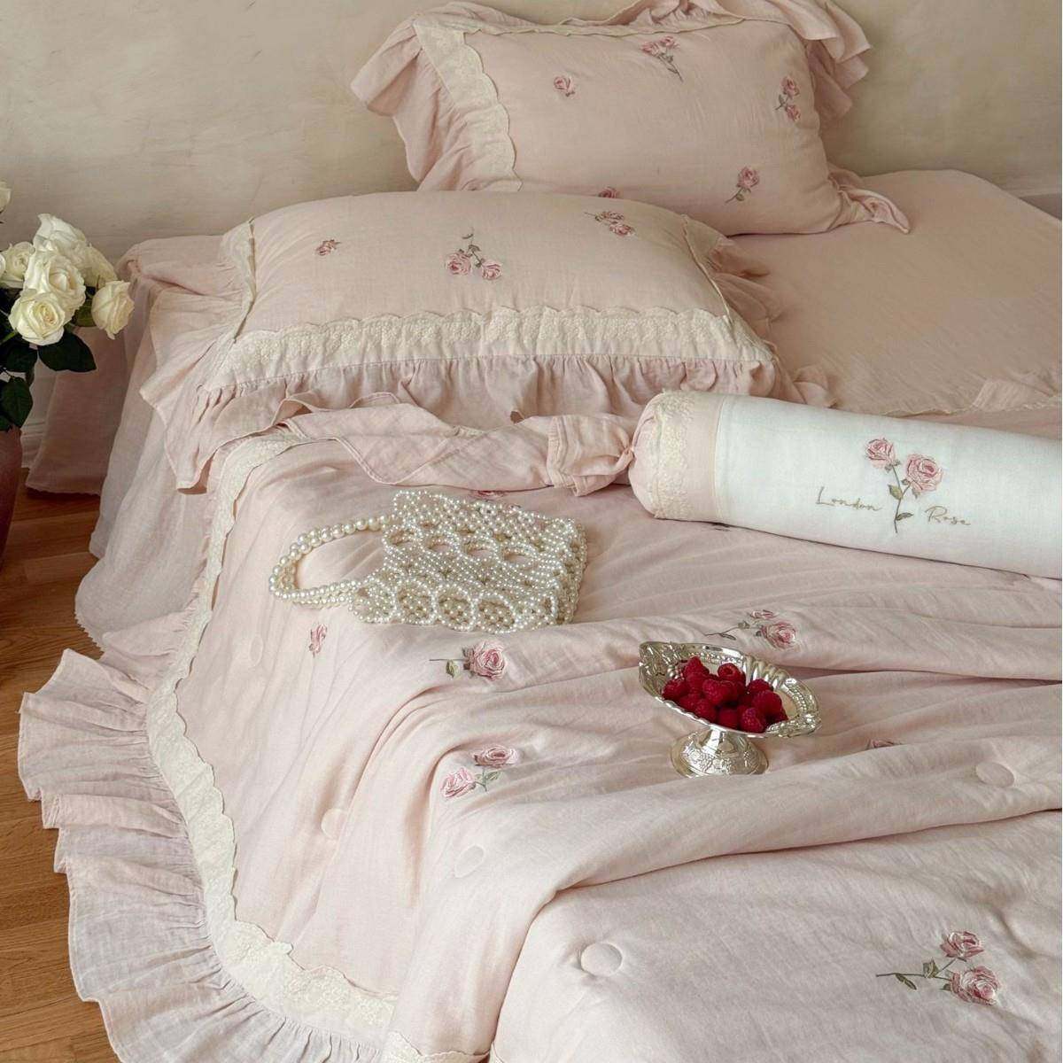 法式浪漫全棉双层纱夏被四件套 唯美少女南法玫瑰纱布夏被夏凉被,标准件/零部件/工业耗材,车间地垫,淘宝优惠券,粉丝福利购,淘宝优惠卷