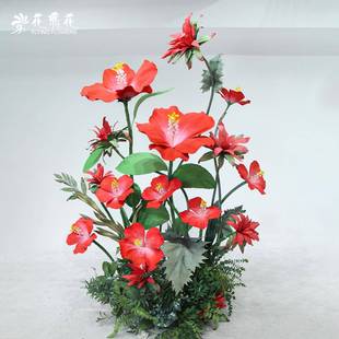 花飞花纸艺花成品向阳木槿花大型dp点艺术装置节日橱窗布置手工花