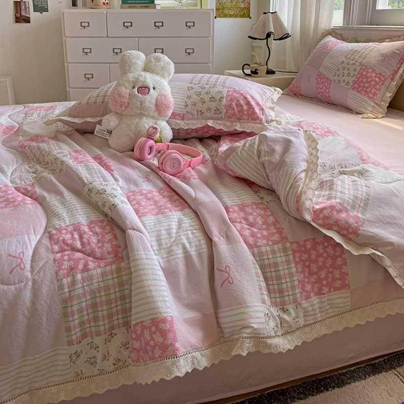 韩版少女风印花被子2025款刺绣毛巾绣花轻薄可水洗夏凉被四件套,标准件/零部件/工业耗材,车间地垫,淘宝优惠券,粉丝福利购,淘宝优惠卷