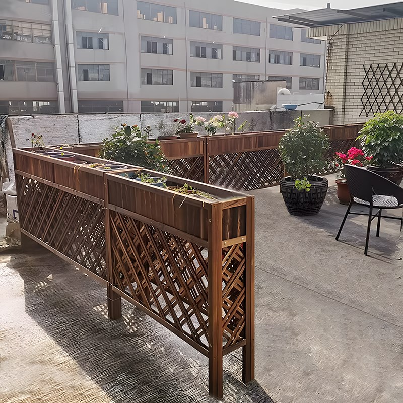 防腐木栅栏围栏户外庭院隔断花箱围栏室内隔断栅栏餐饮木栅栏护栏