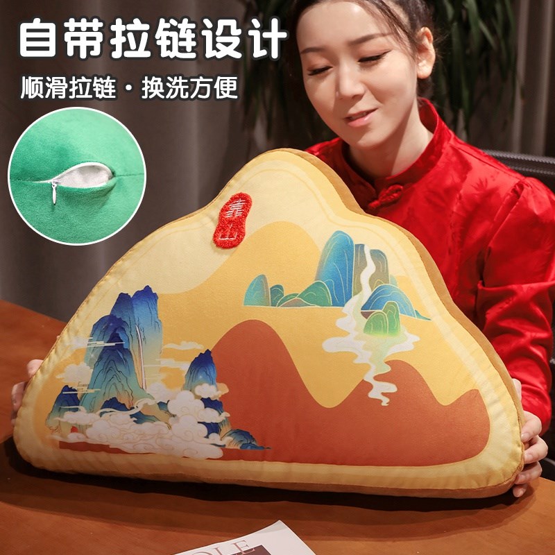 中国风喜庆靠山靠垫床上抱枕办公室腰靠客厅沙发国潮靠枕礼物女生