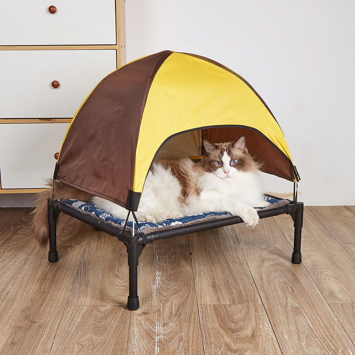 宠物猫狗帐篷床露营行军床离地防潮四季通用棉垫保暖可拆卸携带方