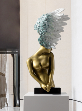 创意轻奢家居雕塑人物摆件客厅软装饰品样M板间会所酒店高档摆设