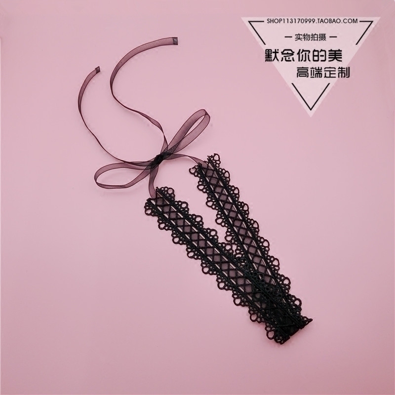 欧美性感纯手工雪纺纱系带项圈