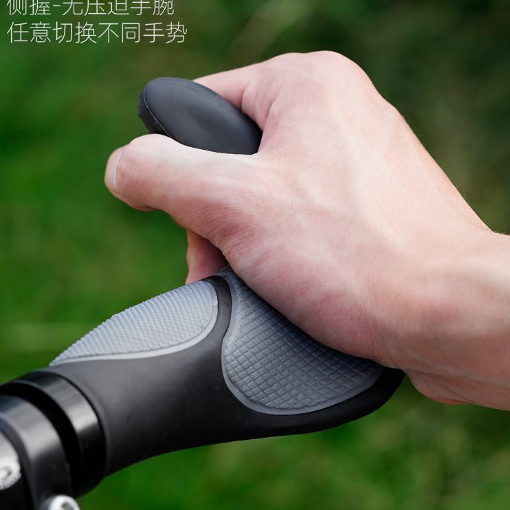 硅胶自行车防滑通用橡胶牛角休息副把配件减震肉球把套电动折叠车