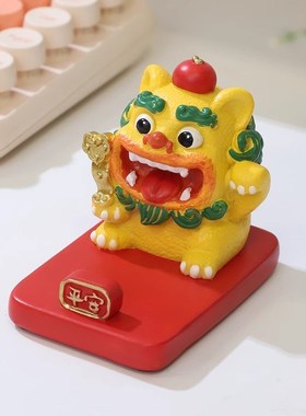 桌创意工位面手机架支架桌面风狮爷摆件泉州文创纪念品厦门石敢当