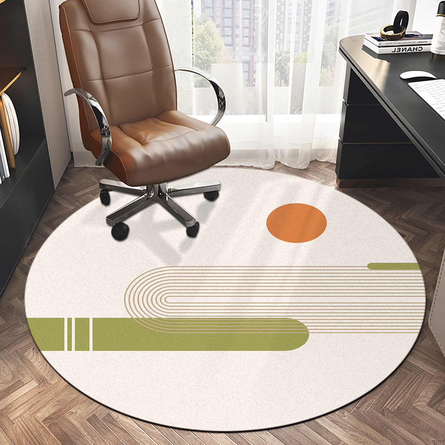 卧室书房圆形椅子地垫摇摇椅转椅专用保护垫硅藻泥吸水垫防滑静音