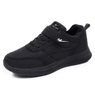 休闲运动鞋 双星男女冬季 中老年舒适健步鞋 防滑妈妈鞋 软底加绒棉鞋