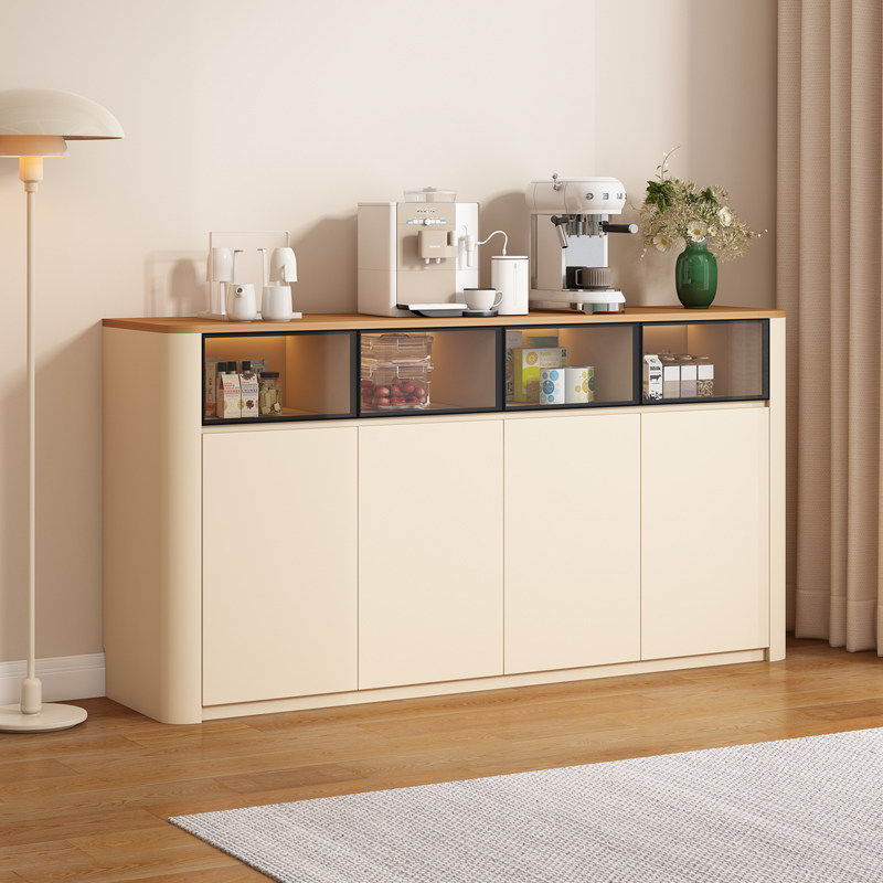 实木餐边柜靠墙一体储物柜奶油风厨房橱柜客厅玄关柜大容量茶水柜,住宅家具,餐边柜,淘宝优惠券,粉丝福利购,淘宝优惠卷