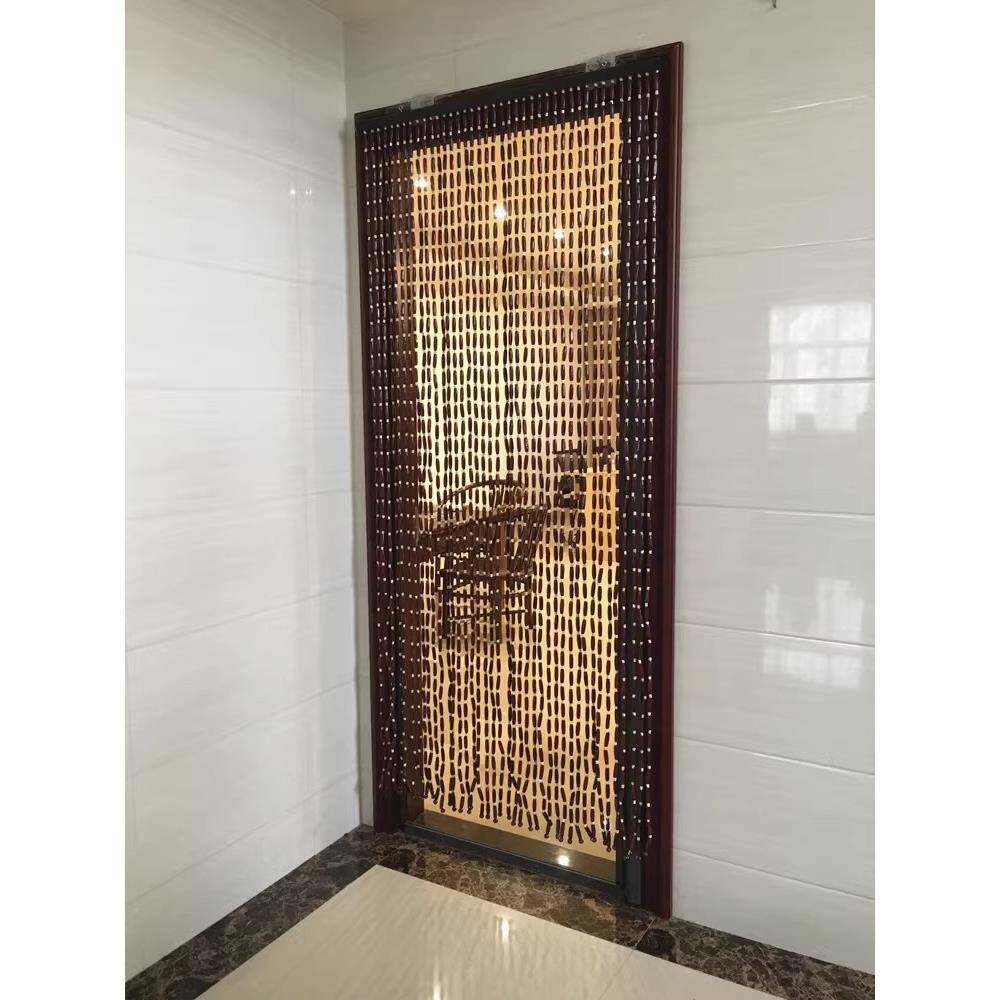 门帘实木珠帘客厅玄关隔断帘子卧室卫生间成品挂帘门帘装饰防蚊帘