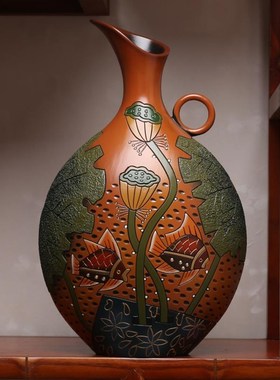 新中式陶瓷覆古i风进门入户玄关博古架摆件酒柜客厅创意装饰工艺