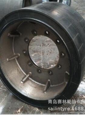 现货22*16*16 22x16x16 压配式实心胎 带钢圈 平板车拖车轮胎