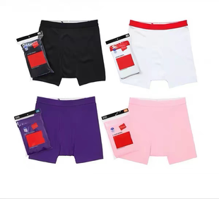 sup美版男女情侣纯棉潮牌内裤Boxer Briefs大码平角裤宽松长款1条