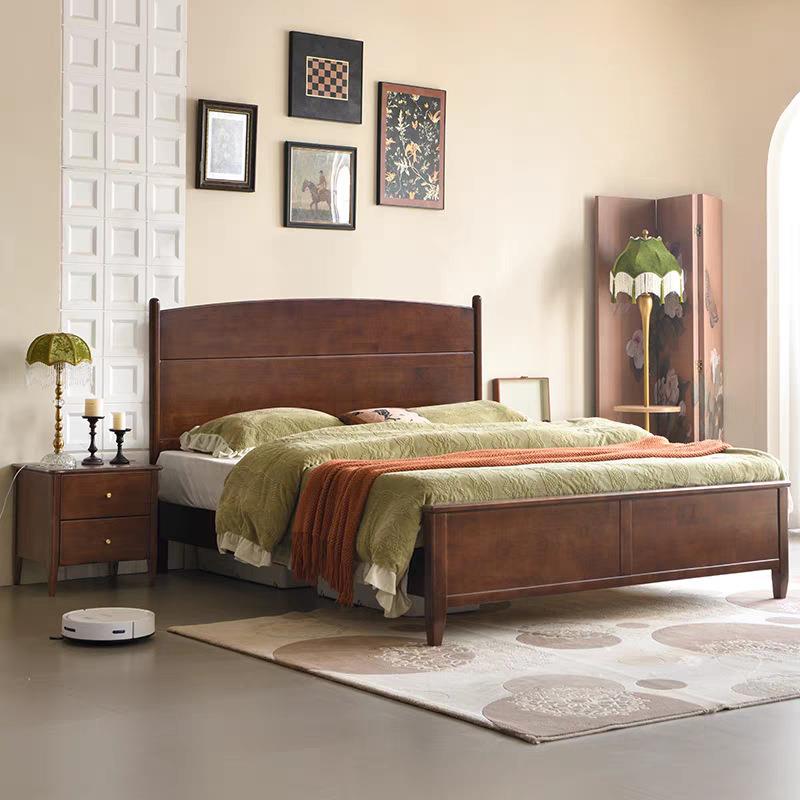 2024年新款实木1.8米1.5m双人现代简约卧室家具复古一米八婚床