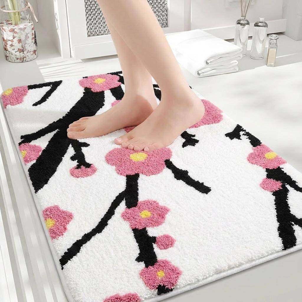 腊梅图案地垫新中式进门门垫防水防滑浴室卫生间脚垫客厅茶几地毯,乐器/吉他/钢琴/配件,其它乐器配件,淘宝优惠券,粉丝福利购,淘宝优惠卷