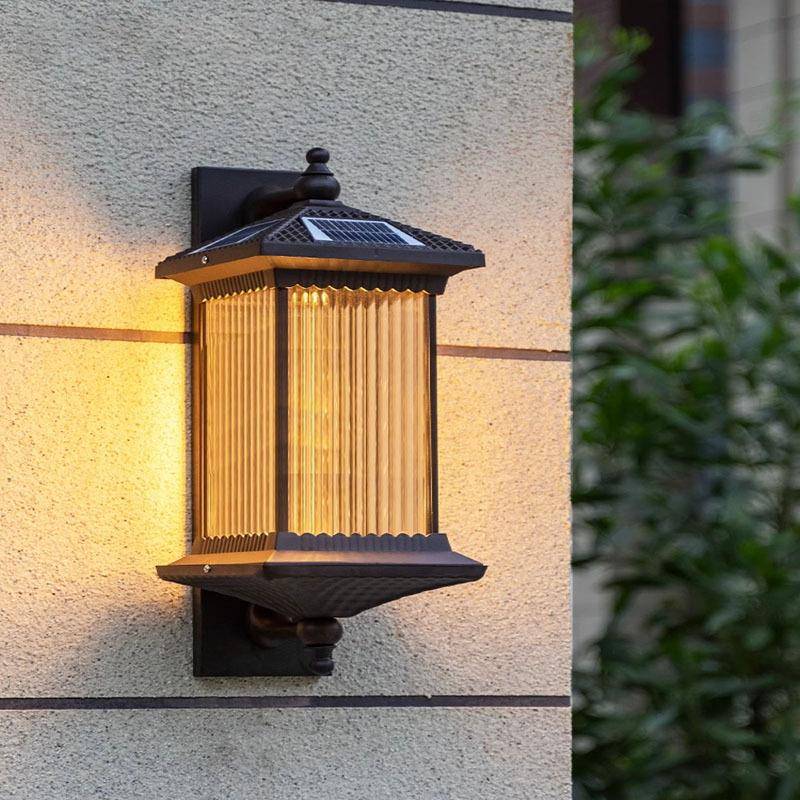 户外壁灯太阳能防水中式庭院大门围墙室外别墅家用外墙照明墙壁灯