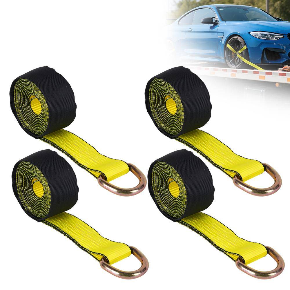 汽车用品轮胎捆绑带 2英寸拉紧器绑货固定拖车带12FT3.66米4个装
