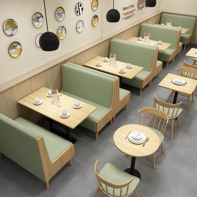 主题餐厅西餐厅桌椅咖啡厅奶茶店实木椅吃吧融合料理店卡座沙发