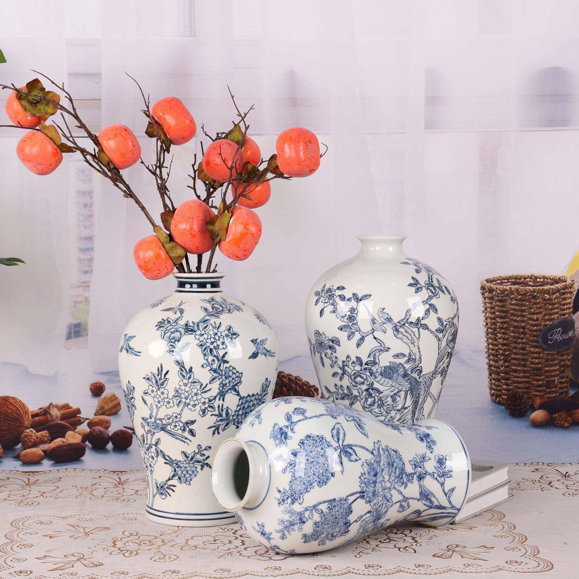 新中式青花瓷花瓶陶瓷花瓶摆件花艺插花客厅装饰摆件陶瓷花瓶,纺织面料/辅料/配套,纺织机械配件,淘宝优惠券,粉丝福利购,淘宝优惠卷