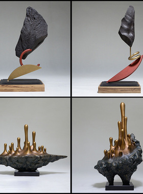 家居饰品酒店样板房间别墅摆设现代简约玻璃钢Q抽象雕塑艺术品摆