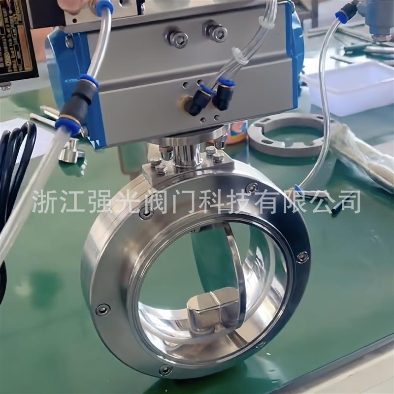 卫生级高洁净不锈钢粉体颗粒气动膨胀气密封蝶阀卡盘快装法兰316L