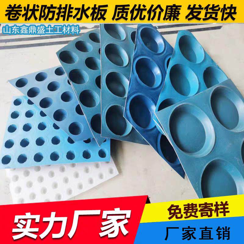 大帽排水板HDPE塑料排水板地下室底板车库顶板屋顶绿化滤水板厂家