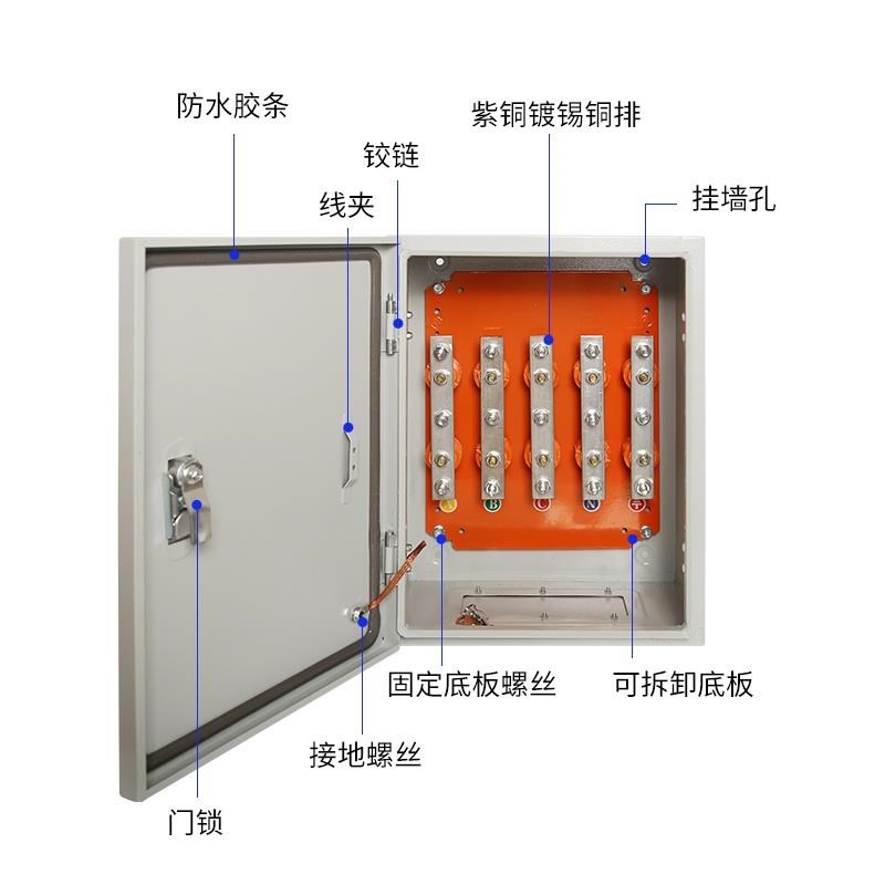 现货矿物电缆分支箱铜排T接转换配电箱分线低压楼层桥架T接端子基