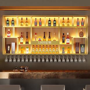 吧台酒架挂墙收纳架墙上置物架展示柜壁挂式酒柜酒吧酒架新款商用
