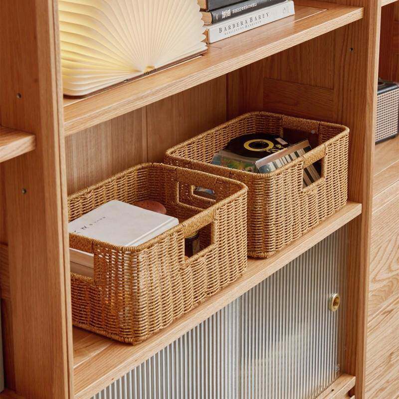 无品牌/包生邮浴室下卫编织收纳筐间收纳盒仿藤编篮子置柜物筐厕