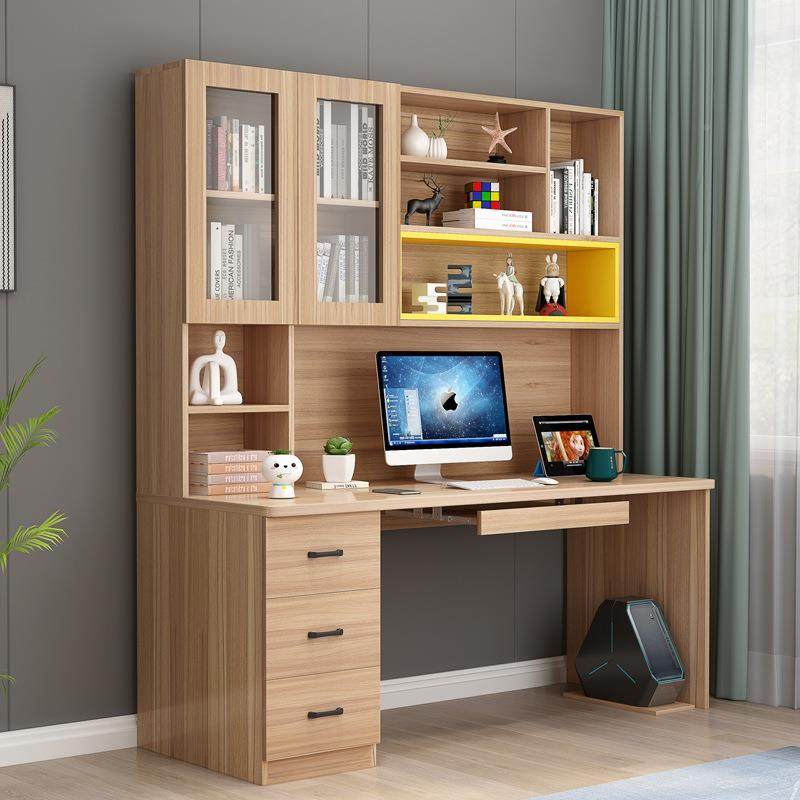 电脑桌简约台式书桌合书架组柜BXY一体家用书写现代学生字桌子可
