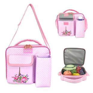 新款儿童手提便当包饭盒袋外出餐包上班族小学生专用水壶保温包