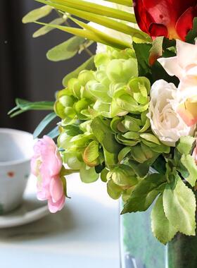 罗曼XNW妈绢仿真含瓶装饰室内家居摆花件花绣球桌面插花客厅妈软