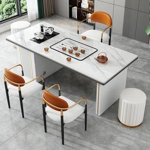 岩板茶桌组合办公7Qm2CnMd室泡茶套装一椅茶台奢简约家体用阳轻台