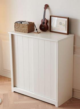 1奶油1门.米趟门28419全实木儿童矮柜两门推拉门0.82米矮衣柜移双