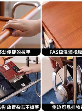 古木茶几可动沙发边几胡中桃WGA色复古边柜客移厅小推车床头置物