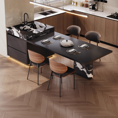 岩板岛台可定制不锈钢家用小户型