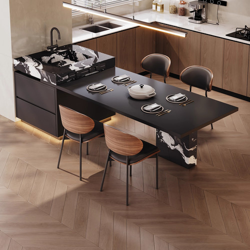 岩板岛台可定制不锈钢家用小户型