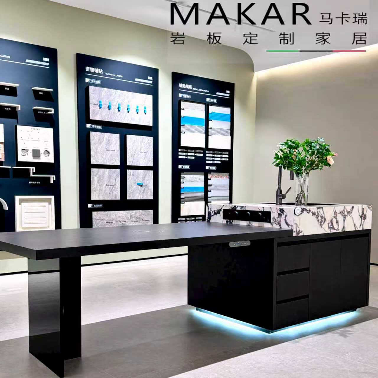 岩板岛台可定制不锈钢家用小户型