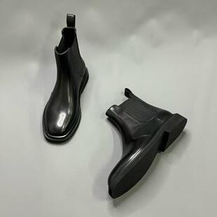 STELLA LUNA切尔西靴女短靴裸靴方头简约低跟马丁靴套筒帅气复古