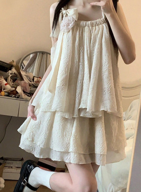 Jody套装女法式连衣裙宽松上衣裙裤春夏季新款套装吊带甜美温柔度