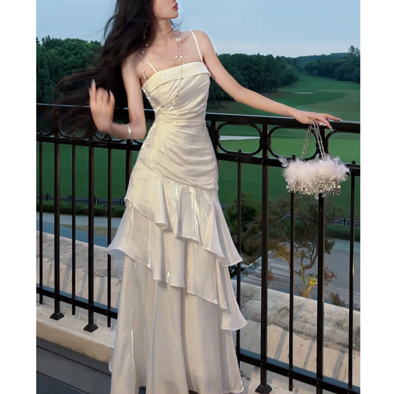 小众轻奢高端吊带连衣裙｜成人礼鱼尾生日礼服法式长裙