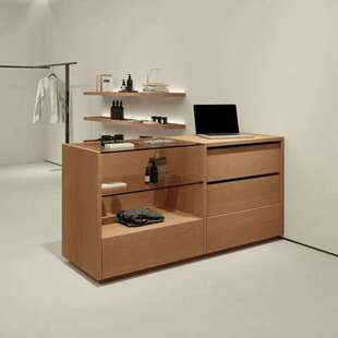 盛极能SJN简约前台收银台服装 店玻璃柜饰品柜台吧台中岛柜流水台