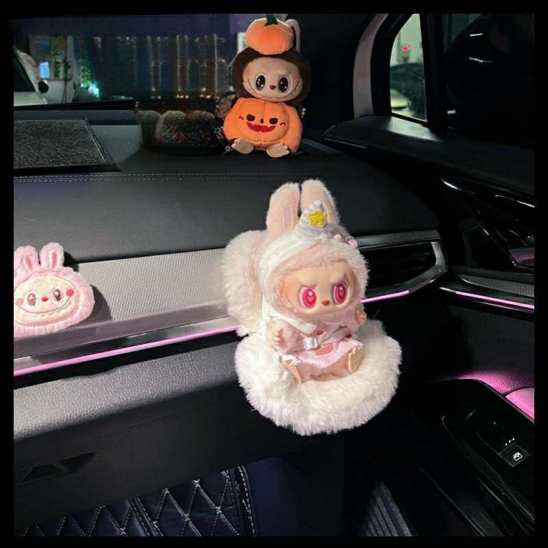 labubu安全座椅摆件拉布布出风口装饰车载娃娃公仔玩偶摆件沙发椅
