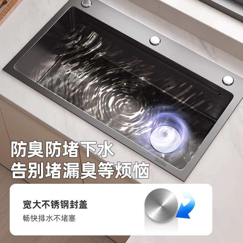 NOJO水槽大单槽双槽改单槽加厚SUS304不锈钢厨房家用洗菜台上中下