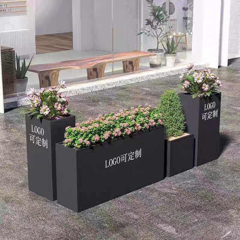 玻璃钢花箱花槽花盆组合长方形室外市政街道商场景观隔断种植方箱