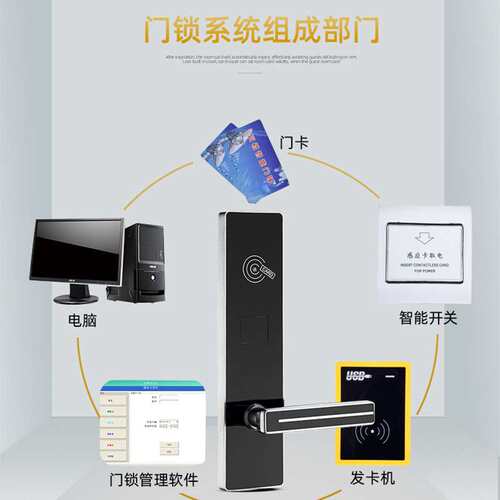 酒店宾馆刷卡电子锁感应IC磁卡锁APP管理公寓民宿智能锁通通锁